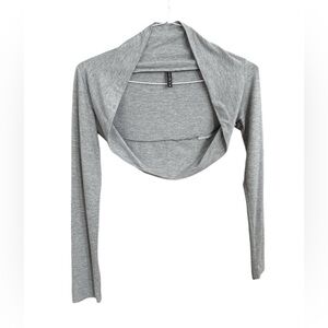 Amisu Women Long Sleeve Cropped top bolero size S gray